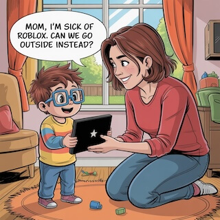 Child surrounded by digital notifications